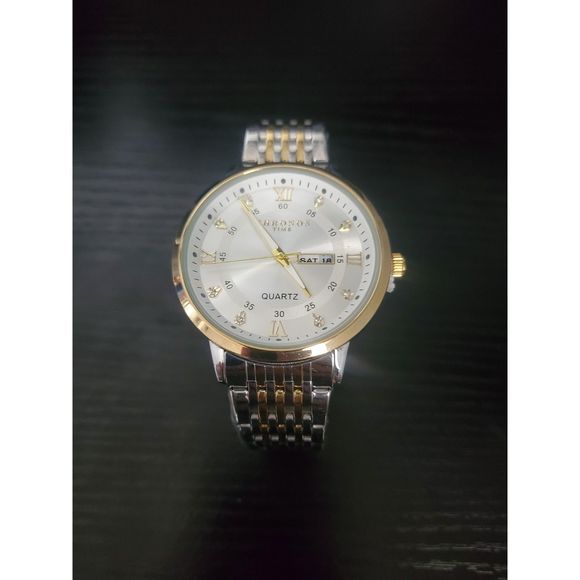 🔥BRAND NEW Chronos Luxury Two Tone Day Date Men's 43mm Watch - Picture 2 of 5